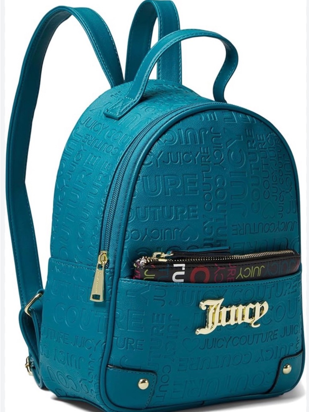 Juicy Couture Teal Embossed Mini Backpack with Gold Hardware - NWT